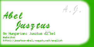 abel jusztus business card